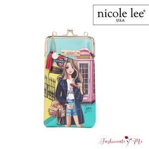 Nicole Lee USA Nikky Kisslock Closure Printed Eco-Leather Phone & Sunglass Purse